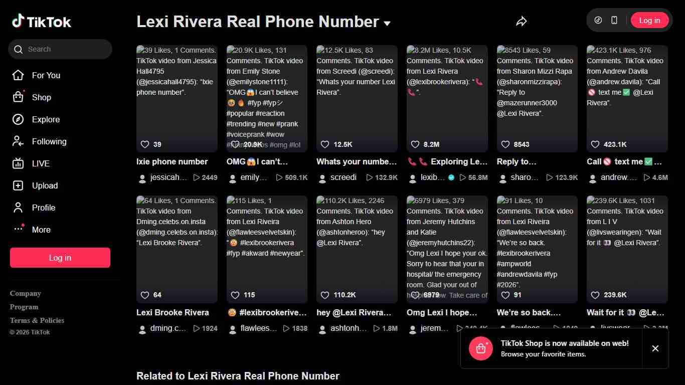 Lexi Rivera Real Phone Number TikTok
